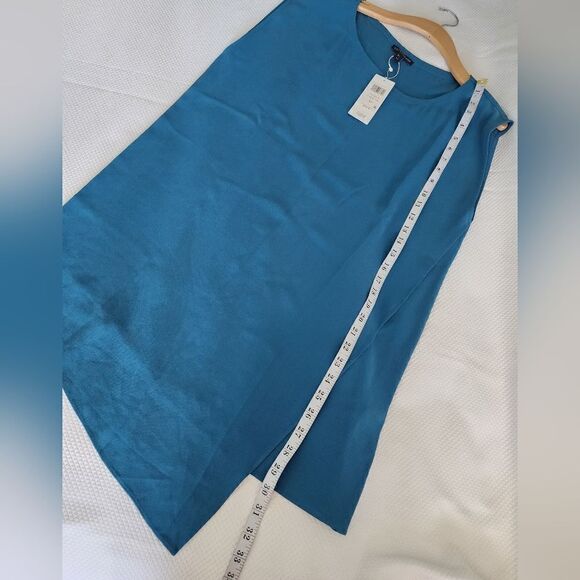 Eileen fisher silk tunic asymmetrical hen sleveless blouse tunic new with tags - Picture 8 of 9